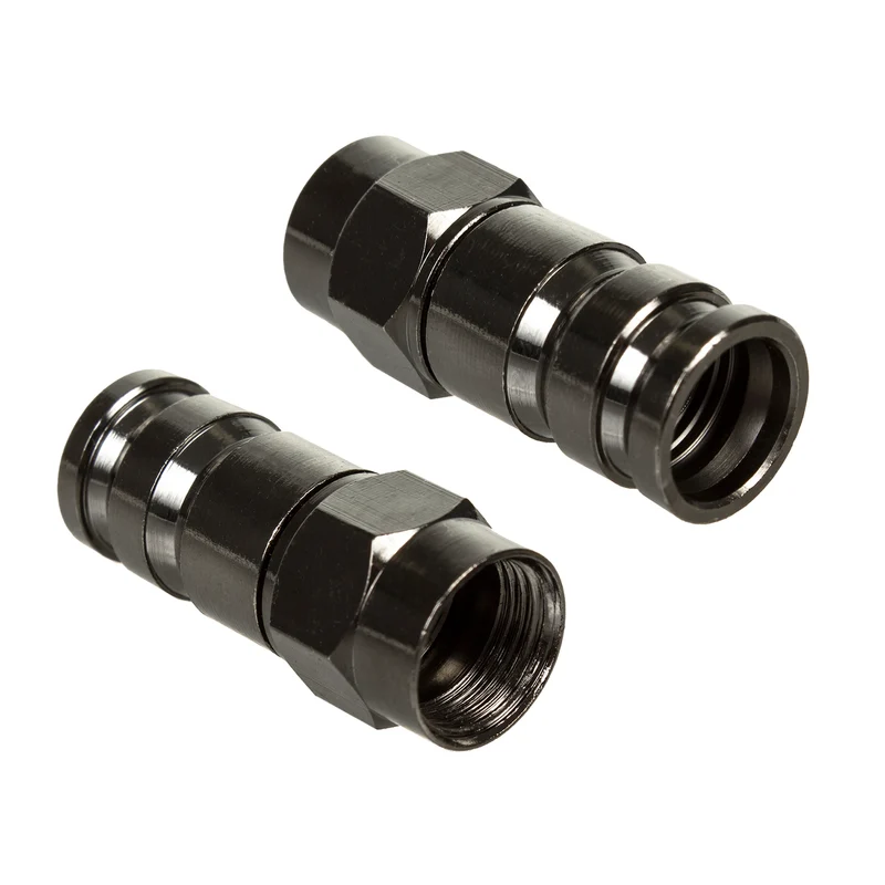 50x Maclean, F kompressionsanslutning, RG-6, professionell, nickel, svart, MCTV-916