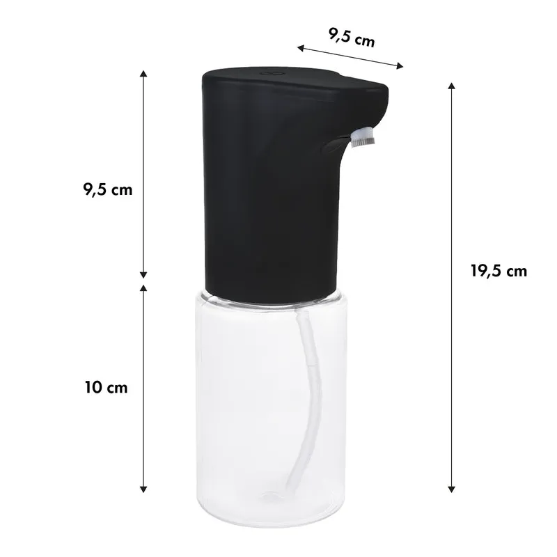 Promedix automatisk dispenser, dispenserbehållare för flytande tvål, desinfektionsvätskor, 300ml, 4xAA, svart, PR-540 B