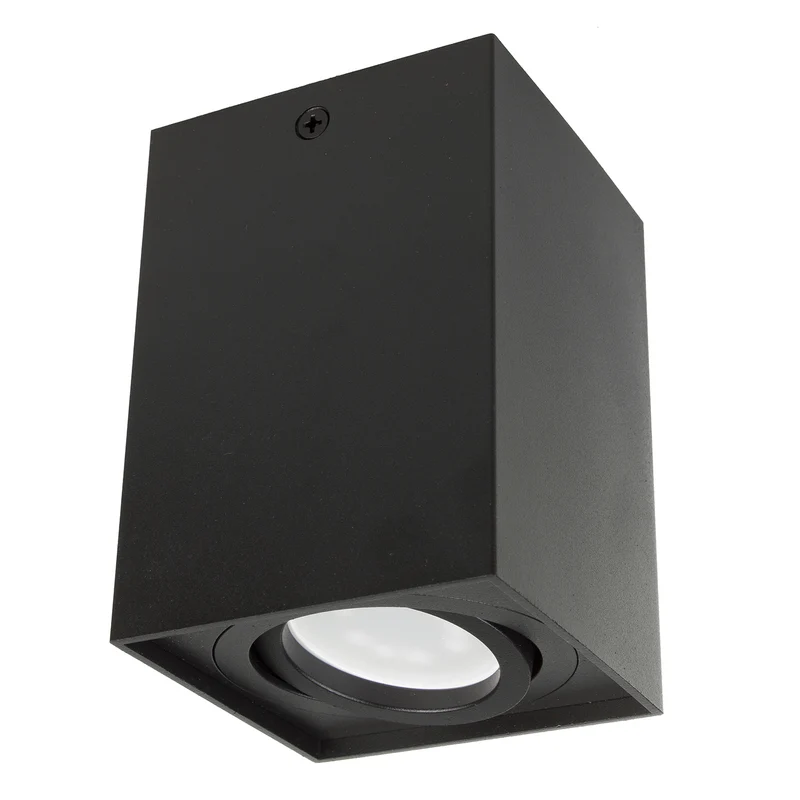 Maclean tub / utanpåliggande armatur, strålkastare, halogen, fyrkantig, aluminium, glödlampa 5W GU10, 80x80x115mm, svart färg, MCE426 B +