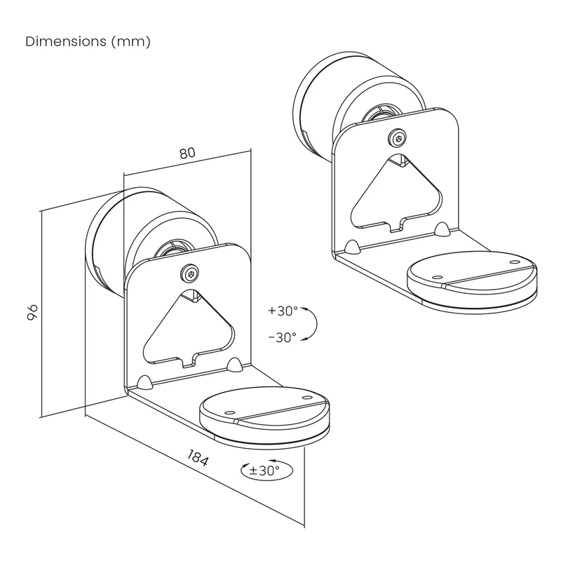 Väggfäste för Sonos Maclean-högtalare, Sonos Era 100 & 300, MC-495 2 st