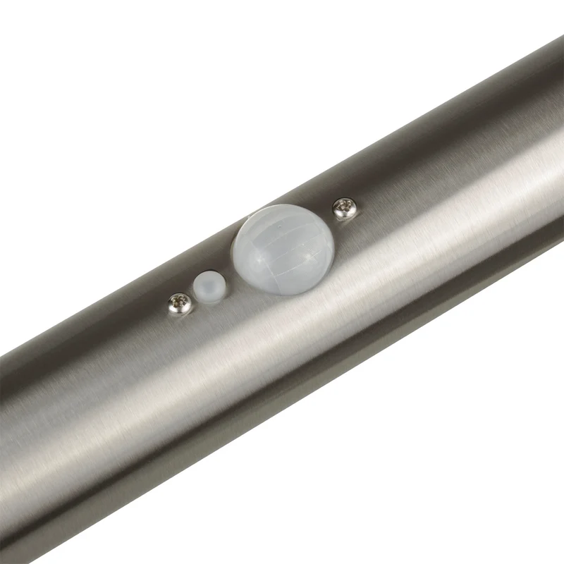 Maclean Solar LED-lampa, med sensor, 3 lägen, plug-in, Li-ion 18650, IP44, 3,7V, 1200 mAh, matt krom, MCE465 C/M, 6 st