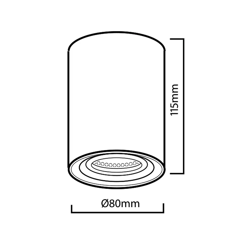 3x Maclean Round Plafond White MCE422 + 3x LED-lampa GU10 5W 4000K