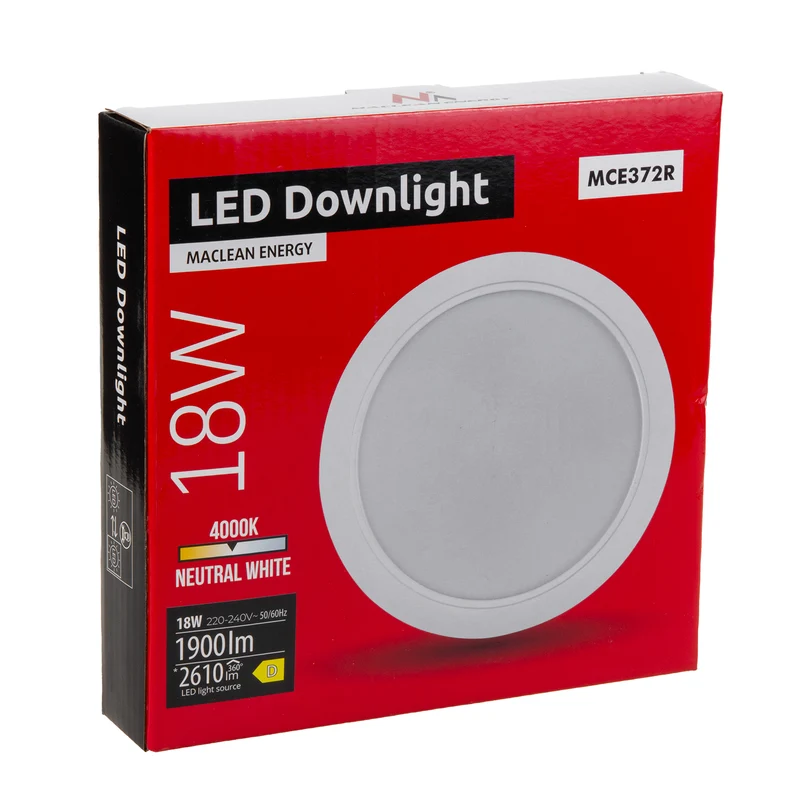 Maclean LED-takpanel, infälld SLIM, 18W, neutralvit 4000K, 170*26mm, 1900 lm, MCE372 R
