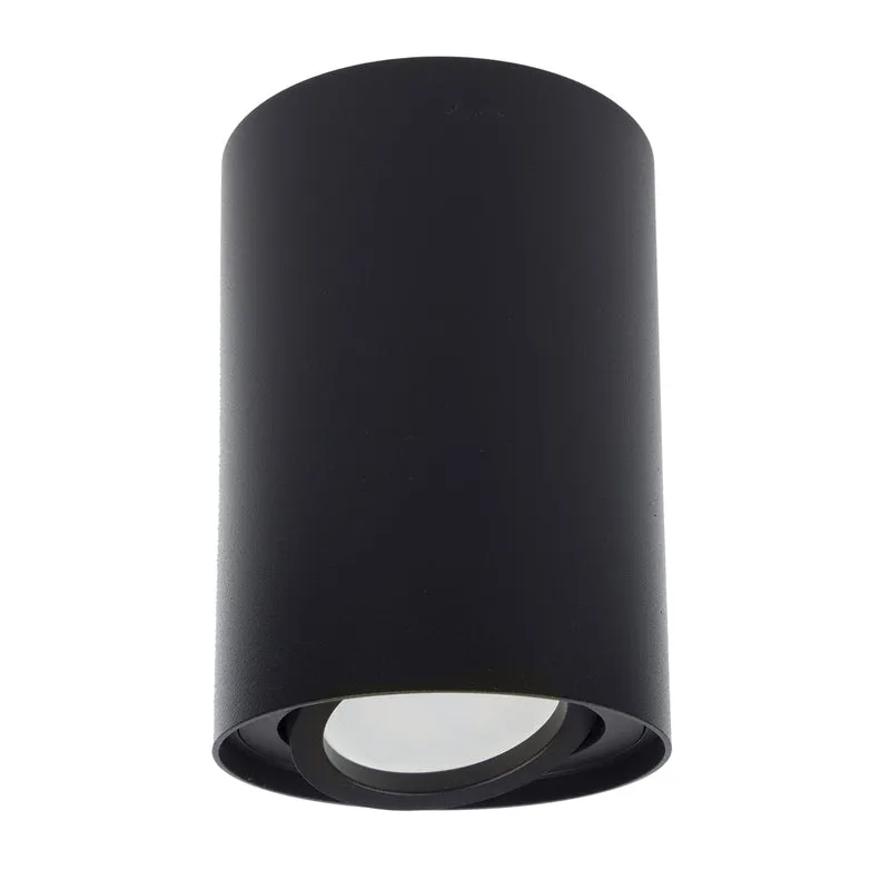 Maclean Round Plafond Black MCE422 B + LED-lampa GU10 5W 4000K