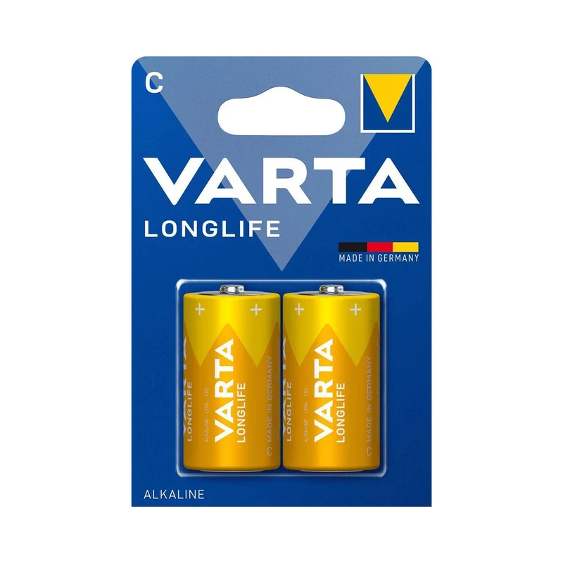 2x Varta R-14 LR14 C 1,5V alkaliska batterier blister