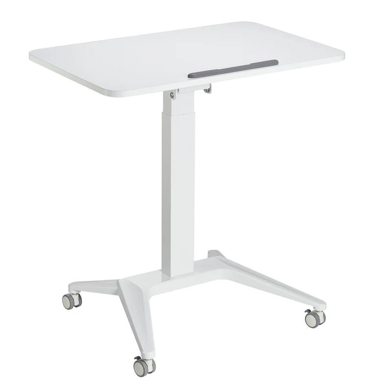 Maclean mobilt laptopbord, vitt, pneumatisk höjdjustering, 80x52cm, max 8kg, 109cm h, MC-453W