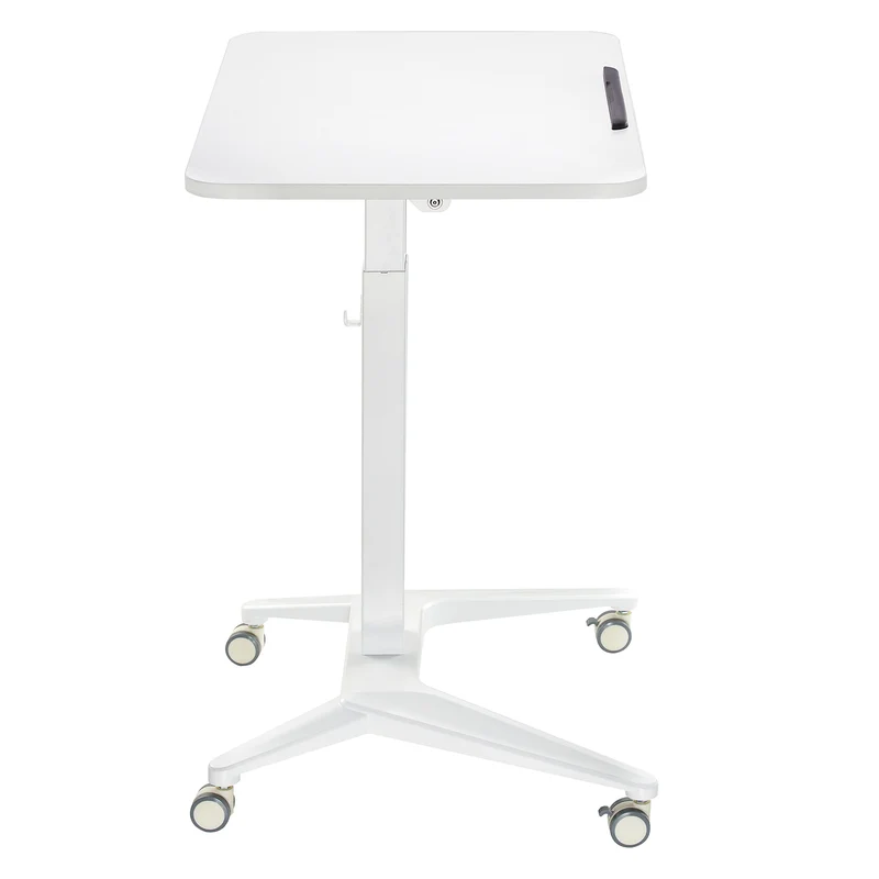 Maclean mobilt laptopbord, vitt, pneumatisk höjdjustering, 80x52cm, max 8kg, 109cm h, MC-453W