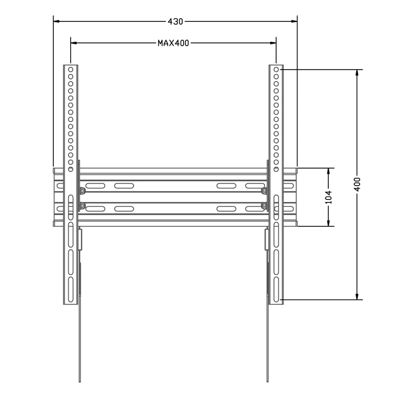Maclean MC-748A TV-/monitorfäste, max VESA 400x400, passar 32-70" skärmar upp till 45kg. Svart design, robust och mångsidig.