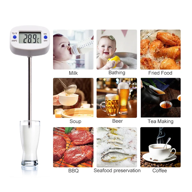 Livsmedelstermometer/-sond, GreenBlue, sondlängd 15cm, temperaturområde -50 deg C till +300 deg C, noggrannhet 0,1 deg C, GB382