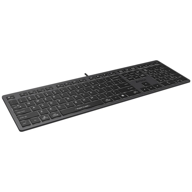 A4tech FX60H QWERTY Speltangentbord 12 Multimedianavigeringsknappar 2 USB Plug & Play-Portar USB-Kontakt Trådbunden Kabellängd 1,5 m (Vit Bakgrundsbelysning)