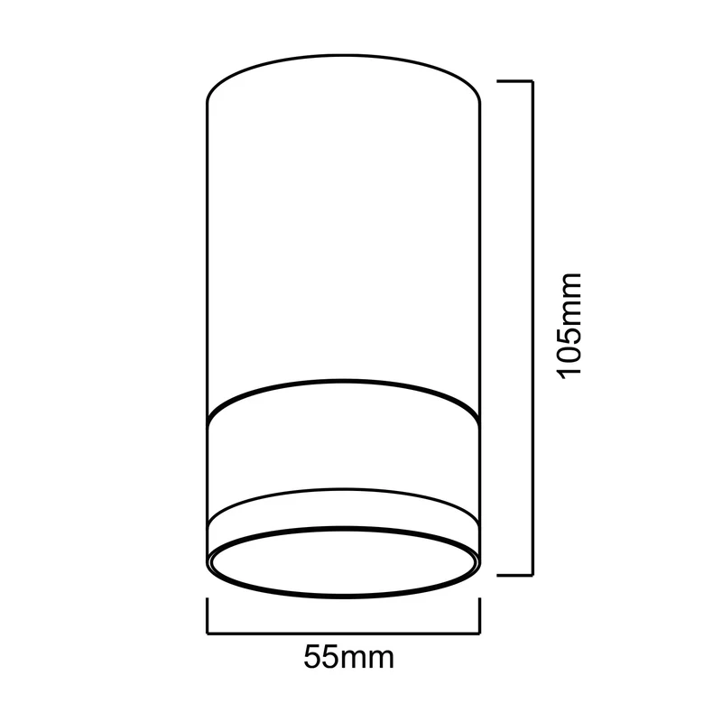 Maclean utanpåliggande armatur/rör, spot, rund, aluminium, GU10, 55x105mm, vit, MCE361 W