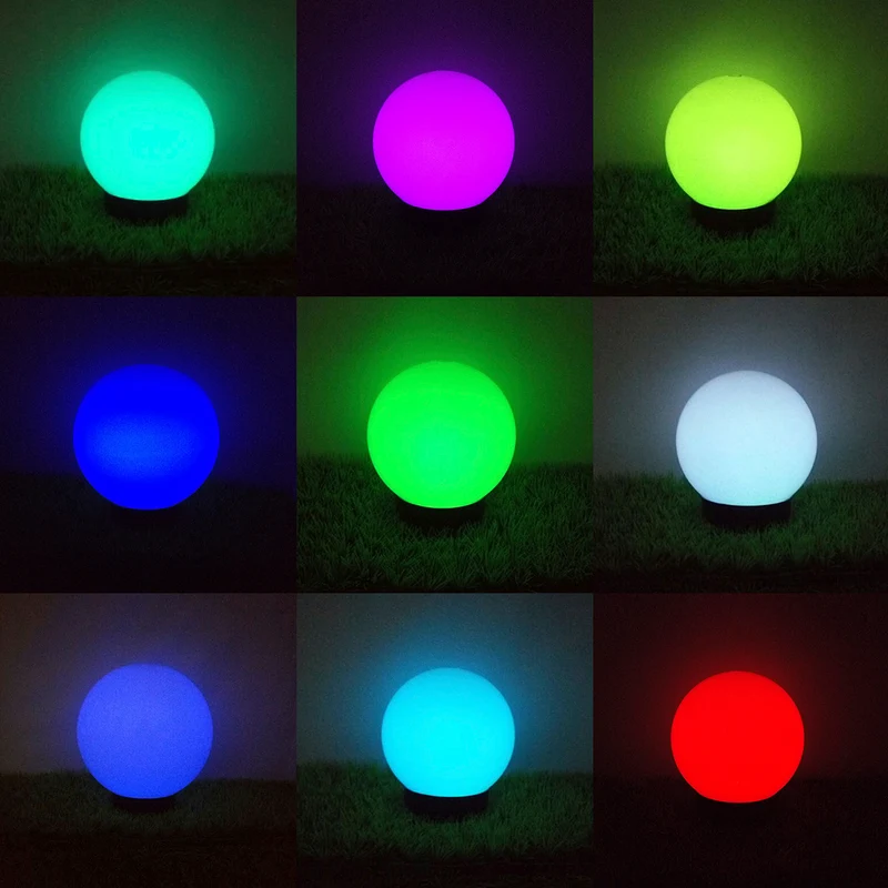GreenBlue solcellsdriven fristående trädgårdslampa, sfärisk, 15x15x48 cm, vit LED, GB121