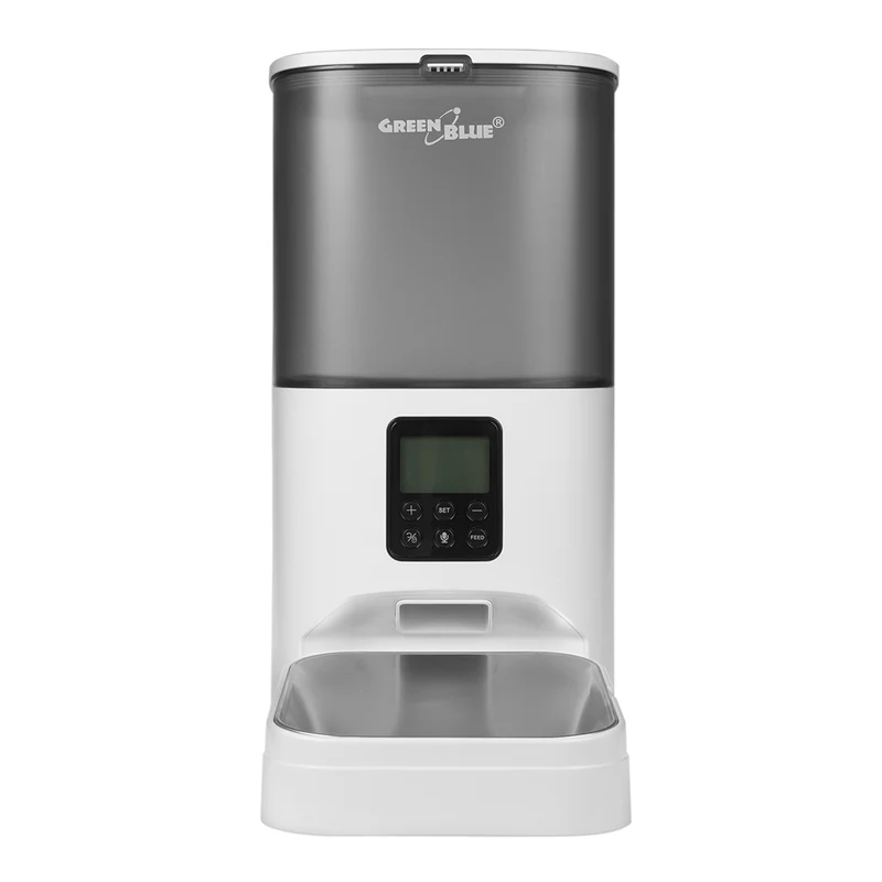 GreenBlue automatisk vattendispenser / drickare för husdjur, 3L, USB 5V1A, GB392 + GreenBlue automatisk matningsautomat / matare för husdjur, 6L, USB 5V1A, GB393