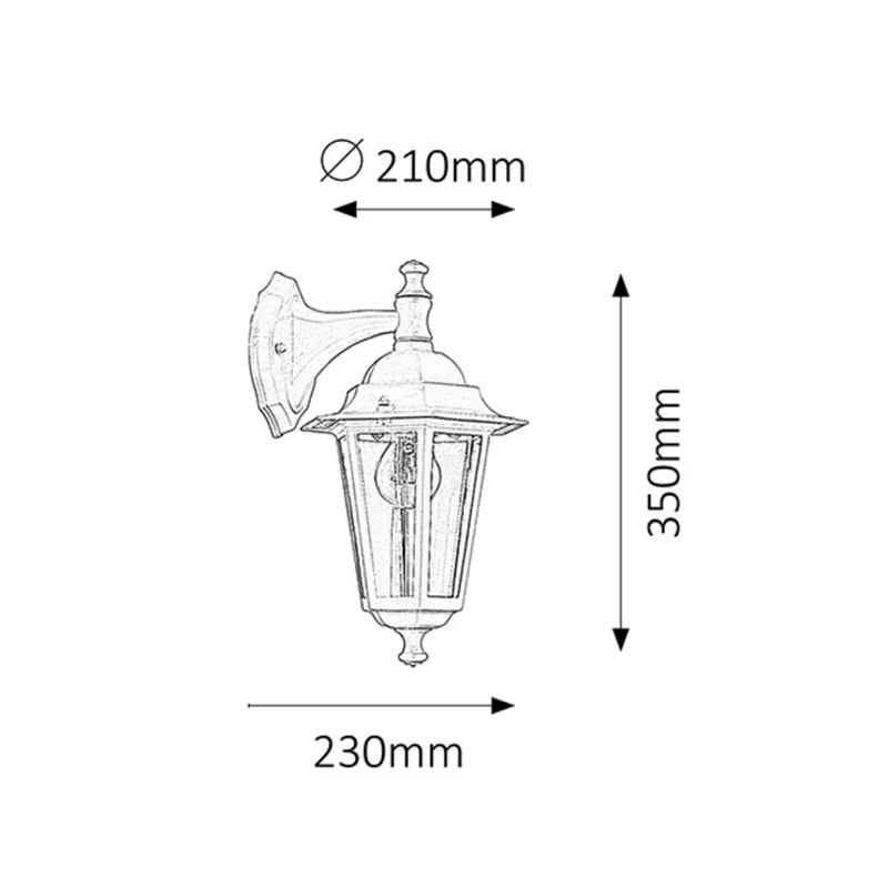 Rabalux Velence 8201 lassisk Vägglampa För Trädgård Vit E27 60 W K