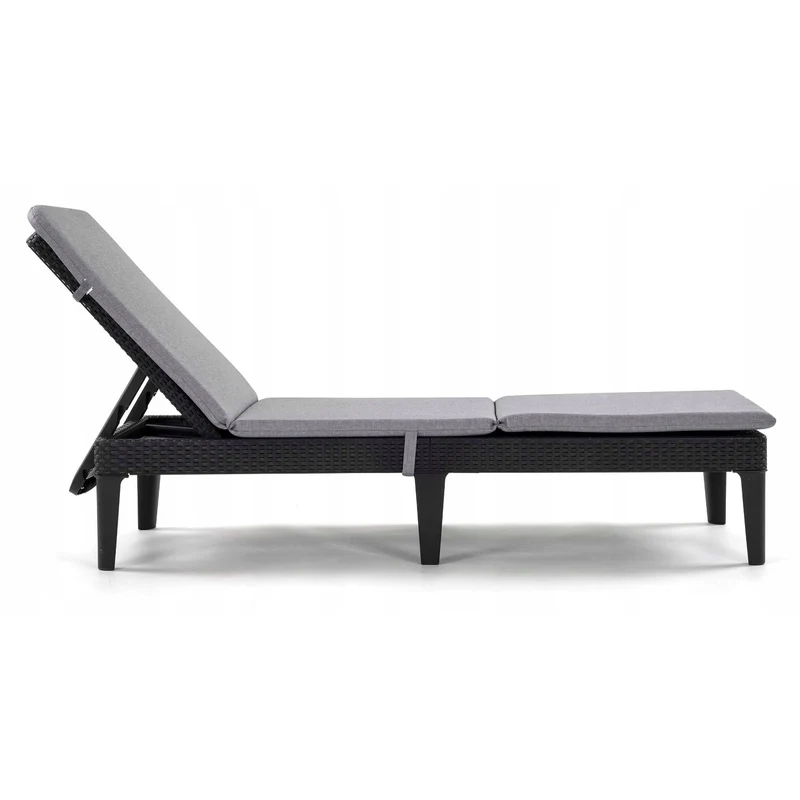 Kudde till solstol Jaipur, grå, tyg S-550, storlek 190x60 cm, två fästsystem, vattentät, kan tvättas i sin helhet, Jaipur Melange S-03