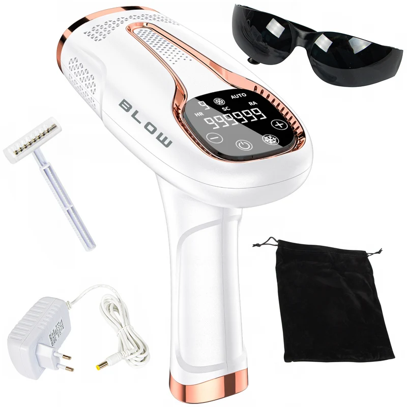 IPL Blow-ljusdepilator, Ice Cool-funktion, 9 effektnivåer, inbyggt UV-filter, automatisk blinkläge, långvarig effektivitet, 44-480#