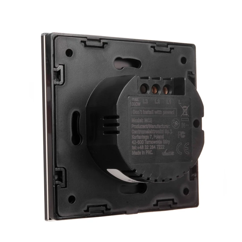 Maclean MCE714W Smart WiFi 2-vägs touch-strömbrytare kompatibel med Tuya APP väggströmbrytare glasomkopplare med färgväxling LED-bakgrundsbelysning infälld strömbrytare 85 x 85 mm (2-vägs rund, vit)