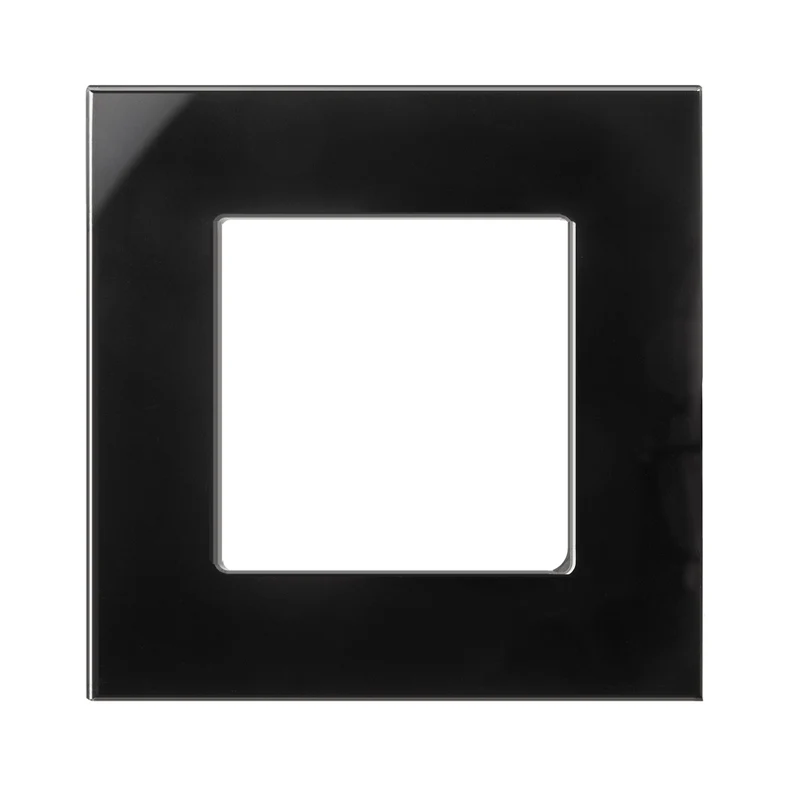 Maclean MCE730B Glasram Panel 86x86mm För Uttag Modulärt Vägguttag Infällt Uttag Vägguttag Infälld Installation (Glasram För Uttag, Svart)