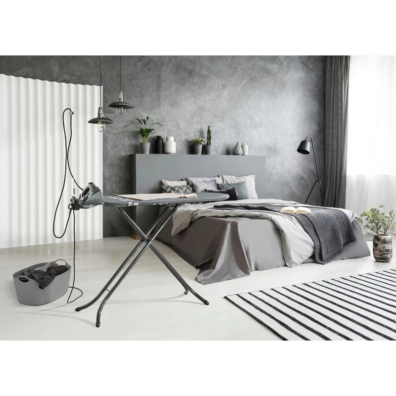 Leifheit Air Board M Black Plus strykbräda, reflekterar värme och ånga, höjdjusterbar, 72485