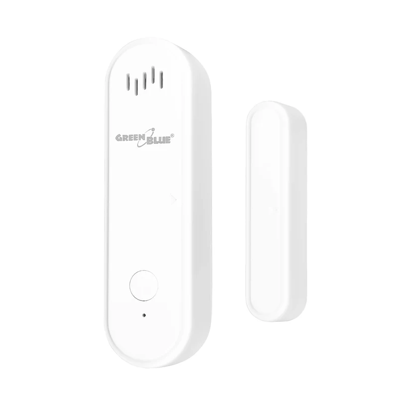 Trådlös kontaktor/öppningssensor med WiFi från GreenBlue, Android/iOS, för dörrar/fönster, 3,0 V DC, LR03x2, med larm, GB478