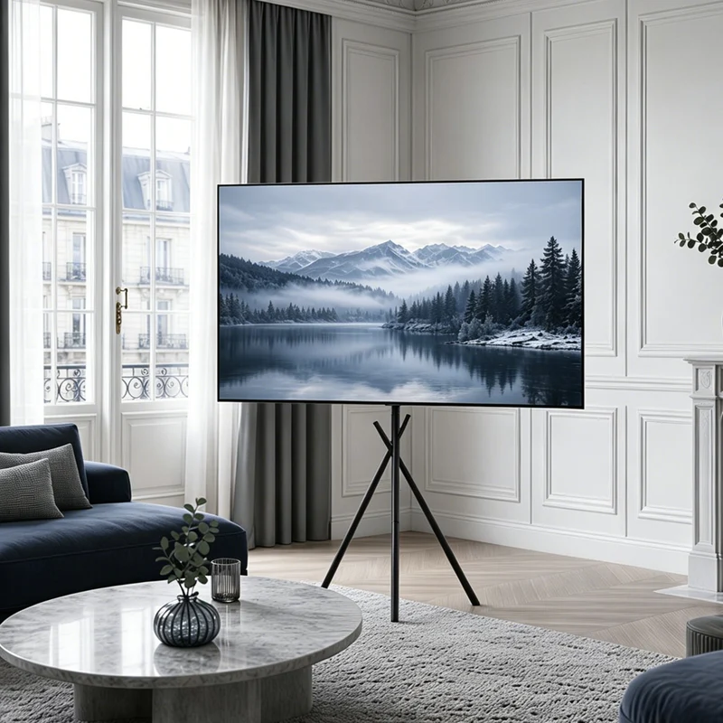 TV-fäste/golvstativ för Maclean, 37–80 tum, max. VESA 600x400, max. 60 kg, MC-182 B