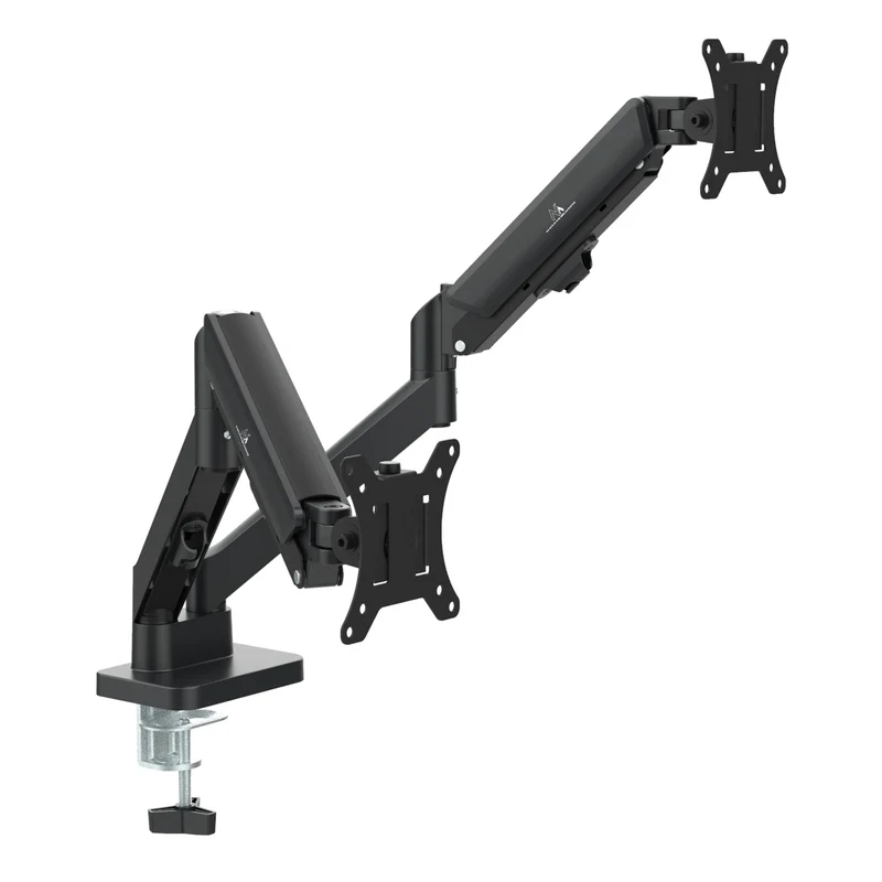 Fäste för 2 Maclean-skärmar, gasfjäder, 17"-32", 2-10 kg, svart, MC-134