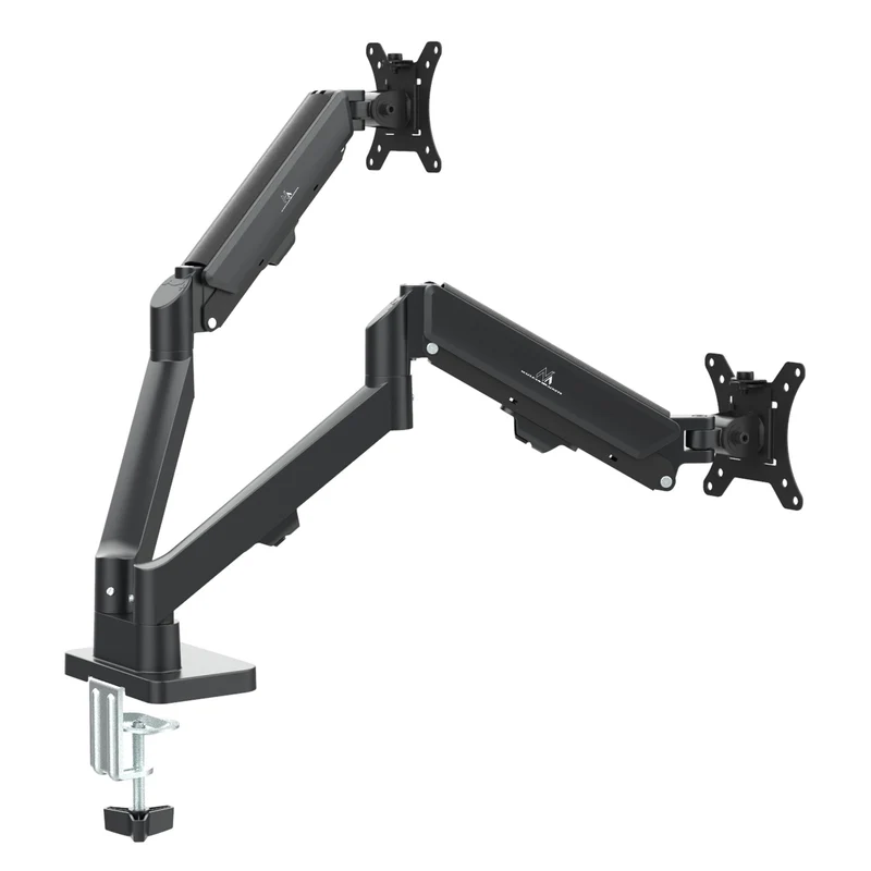 Fäste för 2 Maclean-skärmar, gasfjäder, 17"-32", 2-10 kg, svart, MC-134