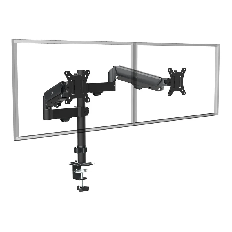 Fäste för 2 Maclean-skärmar, gasfjäder, 17"-32", 2-10 kg, svart, MC-136