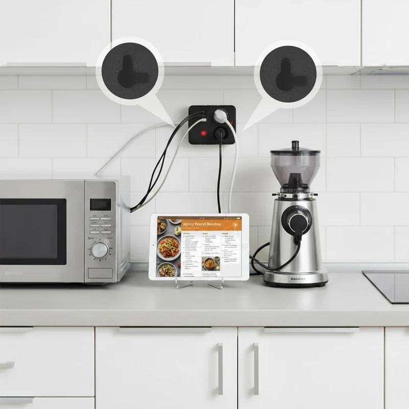 Maclean grenuttag, förlängningskabel 2 uttag + 3xUSB, 110-240V AC 50/60Hz, 2,1A max 2500W, 3 m, svart, MCE388 B