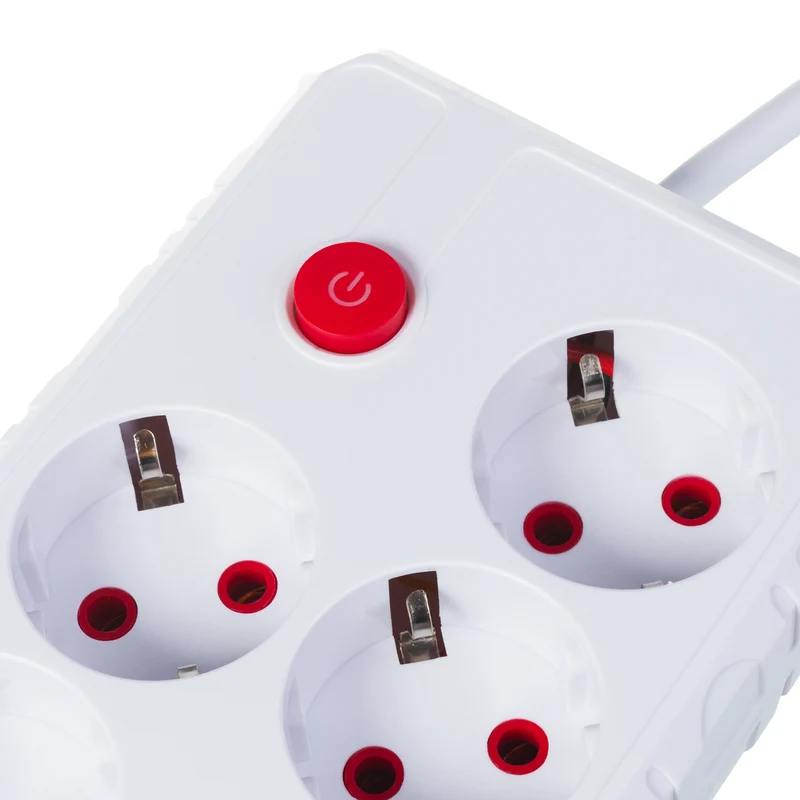 Maclean grenuttag, förlängningskabel 4 uttag + 3xUSB, 110-240V AC 50/60Hz, 2,1A max 2500W, 1,5m, vit, MCE392 W