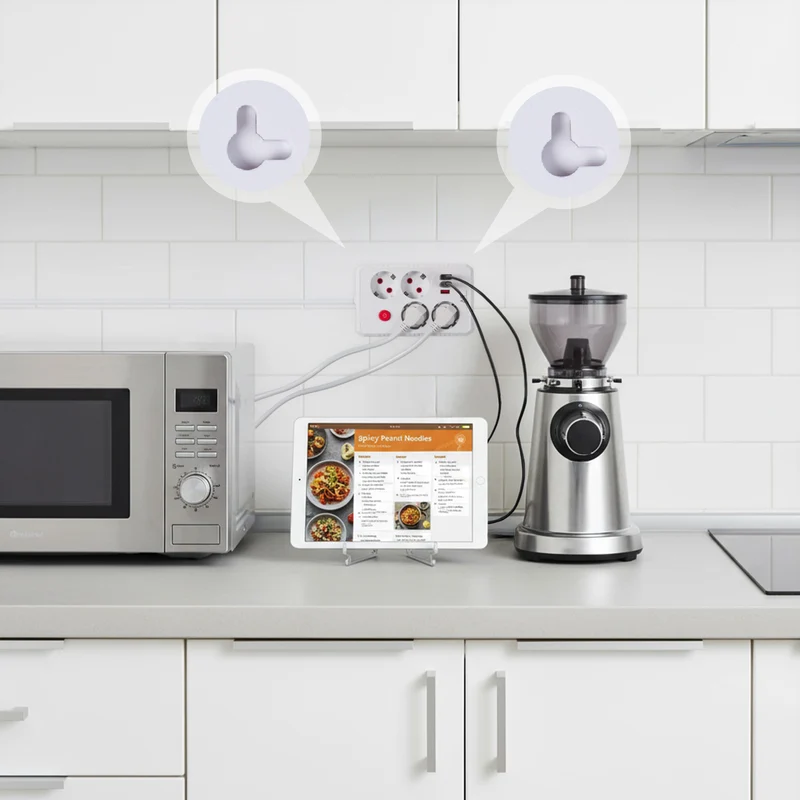Maclean grenuttag, förlängningskabel 4 uttag + 3xUSB, 110-240V AC 50/60Hz, 2,1A max 2500W, 1,5m, vit, MCE392 W