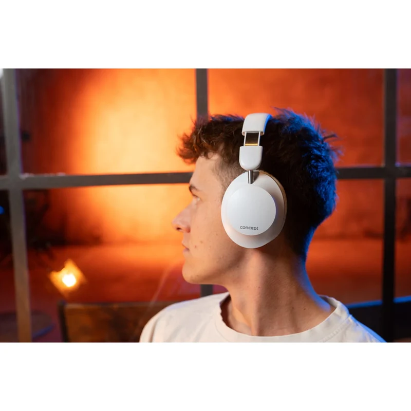 Concept SoundJoy trådlösa in-ear hörlurar, upp till 45 timmars uppspelningstid, Bluetooth 6.0, snabbladdning, aktiv brusreducering upp till 18dB, vit, HS4081