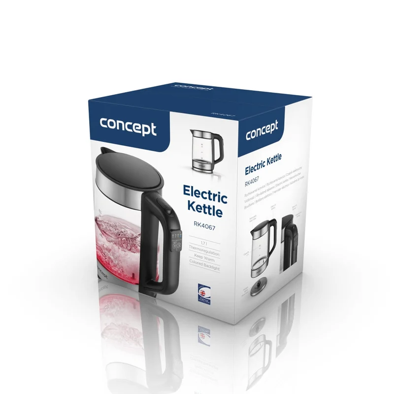 1.7L Concept vattenkokare i glas med temperaturkontroll RK4067