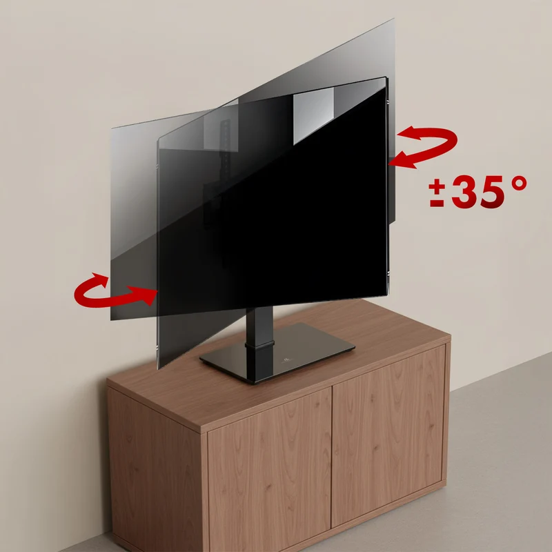Universal TV-stativ Maclean, för RTV-skåp, stativ, max. 40kg, max. VESA 400x400, höjd- och vinkeljustering, för TV-apparater 32-65", MC-1240