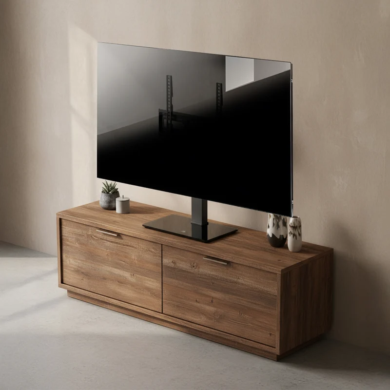Universal TV-stativ Maclean, för RTV-skåp, stativ, max. 40kg, max. VESA 400x400, höjd- och vinkeljustering, för TV-apparater 32-65", MC-1240