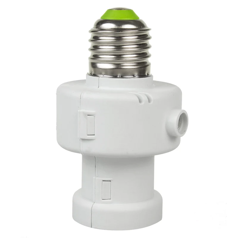 Maclean glödlampshållare, E27, max. 100W, med skymningssensor, timer, vit, MCE21W, 4 st