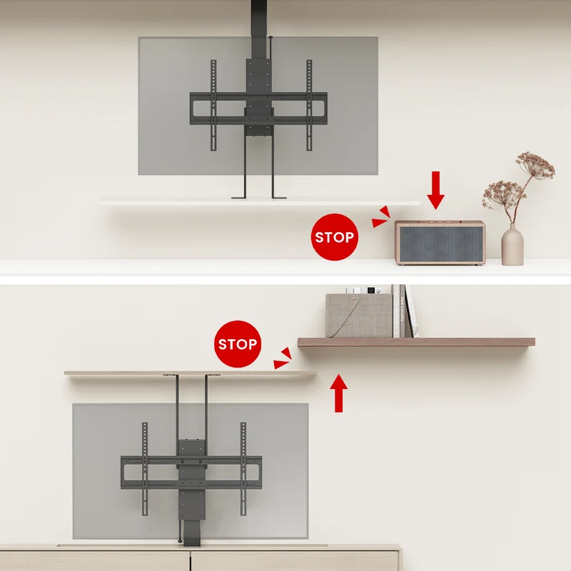 Elektriskt tak- och golvhandtag, utdragbar Maclean, 43''-88''', VESA 600x400, max 60kg, 100-240V AC,50/60Hz