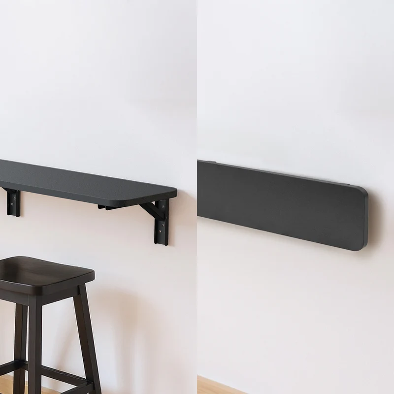 Maclean Hopfällbar hylla/topp, svart, 100x20 cm, max. 50 kg, MC-129 B