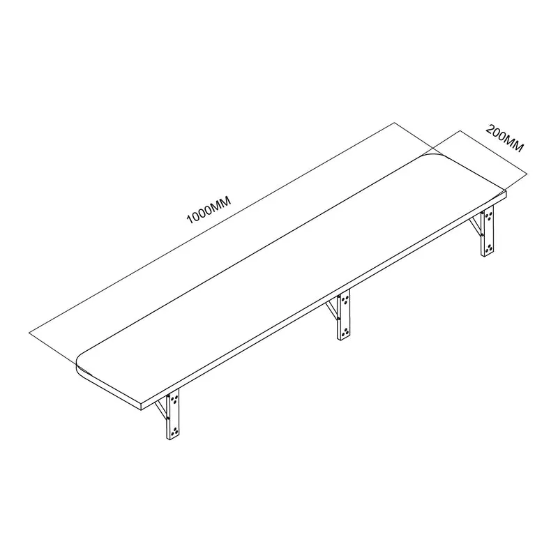 Fällbart hyllplan/skiva Maclean, ljus träfärg, 100x20 cm, max.50 kg, MC-129 WD