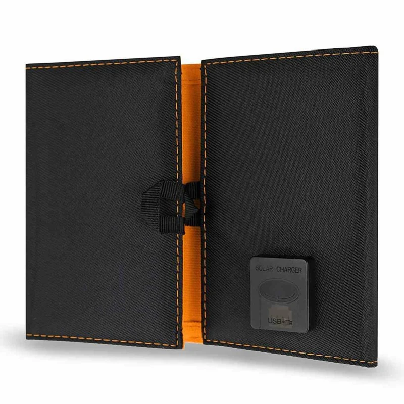 Solpanel, laddare, 6W, 1 USB-port, svart och orange, A01