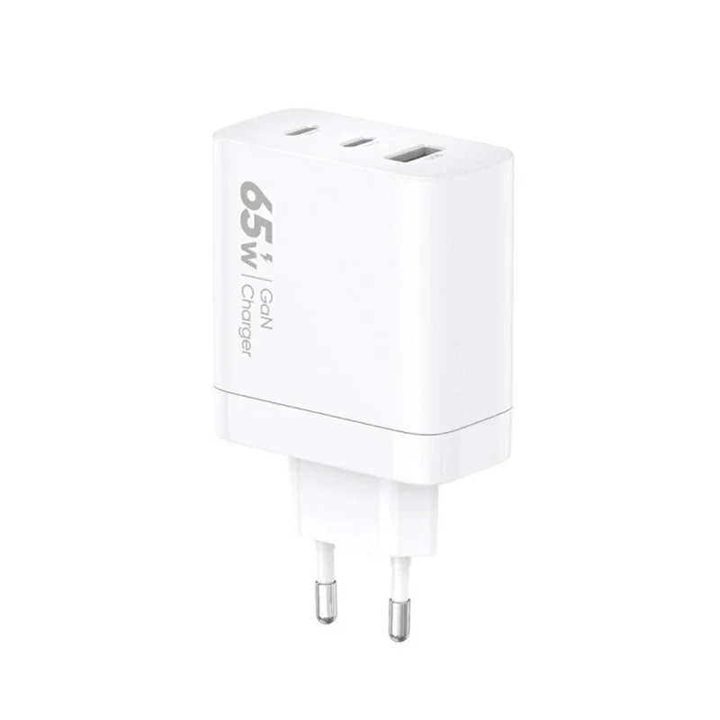 VIDVIE nätladdare, 3A, 65W, 2x USB-C, 1x USB, USB-C/USB-C-kabel, PLE262