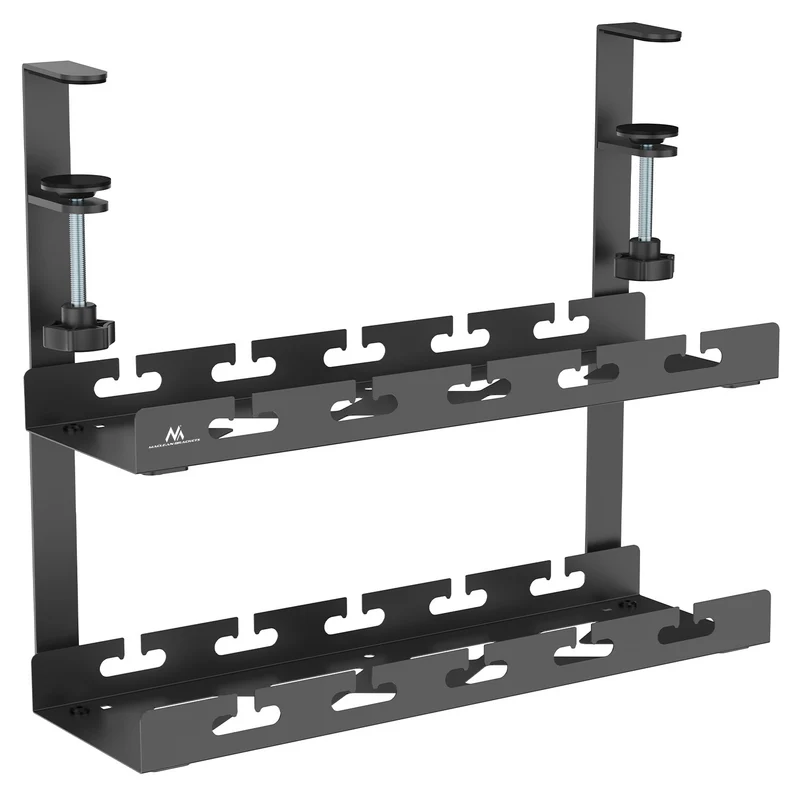 Maclean kabelhanterare under skrivbord, maxbelastning 5 kg, 2 nivåer, svart, MC-104 B