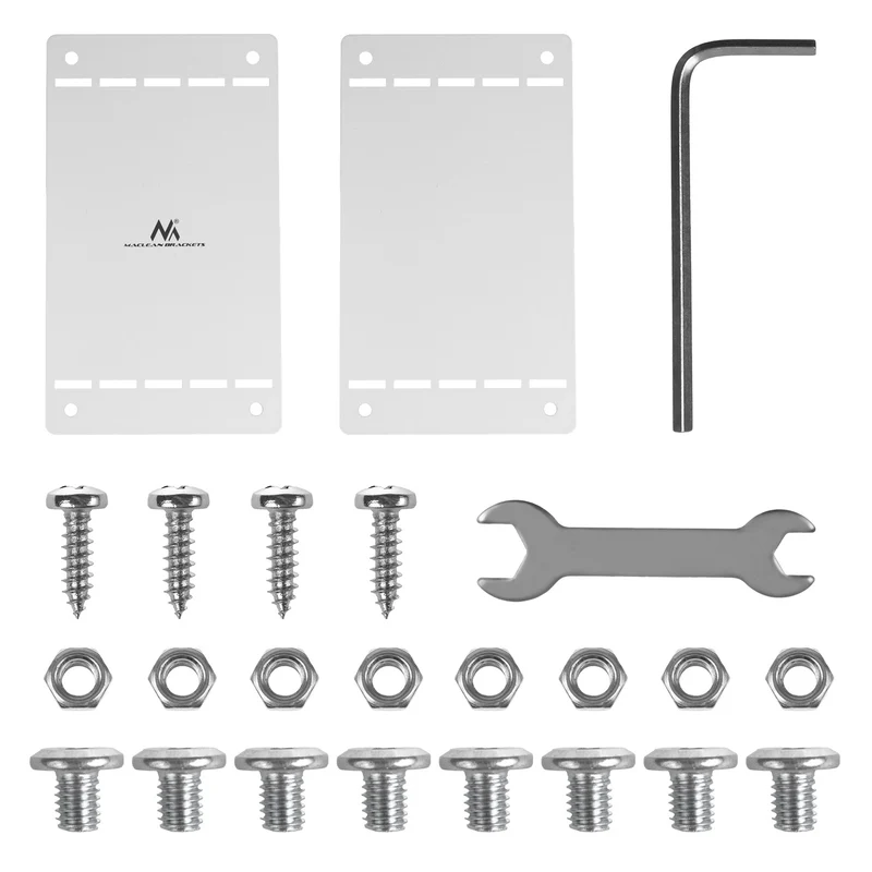Maclean kompakt kabelhanterare under skrivbord, max. belastning 5 kg, vit, MC-107 W