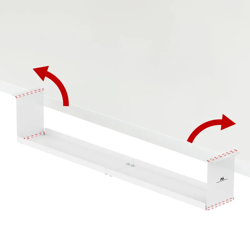 Maclean kompakt kabelhanterare under skrivbord, max. belastning 5 kg, vit, MC-107 W