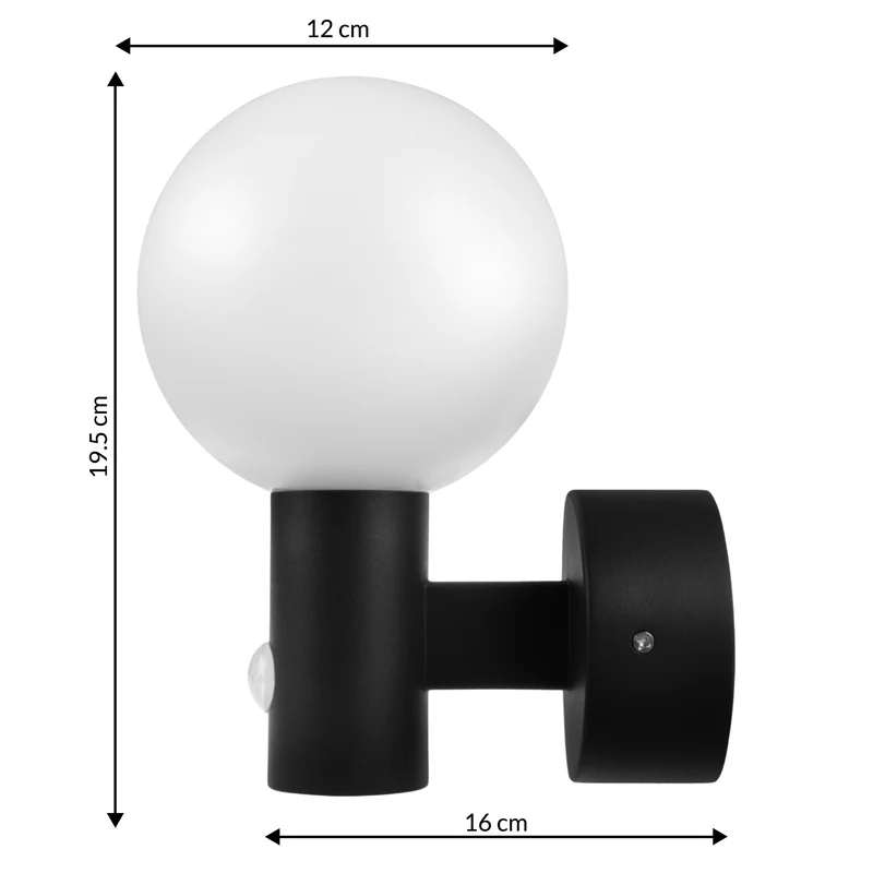 Maclean rörelsesensor LED-lampa, PIR rörelsesensor, svart, 15W, IP65, 1600lm, neutralvit (4000K) MCE515 B, 2 st