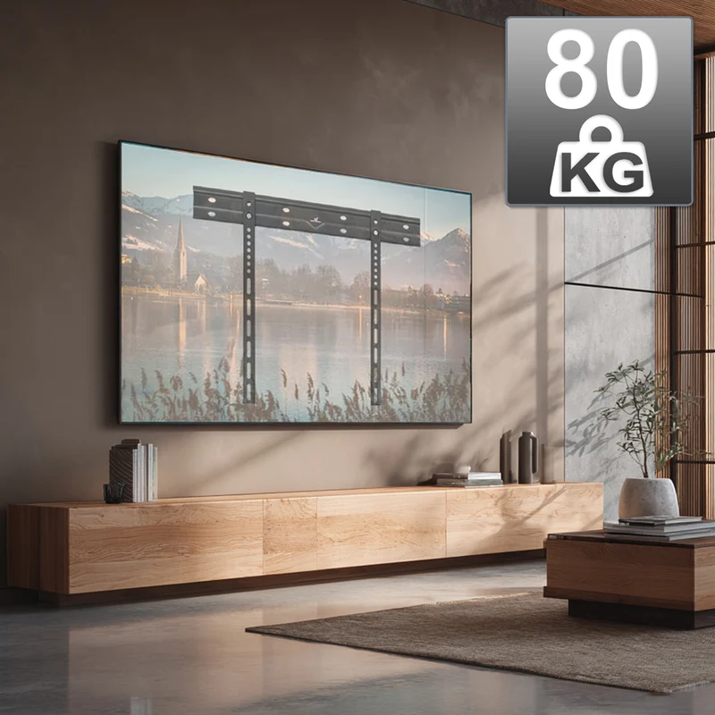 Maclean ultraplatt väggfäste för TV, 40-85", max VESA 600x400, belastning upp till 80kg, MC-123