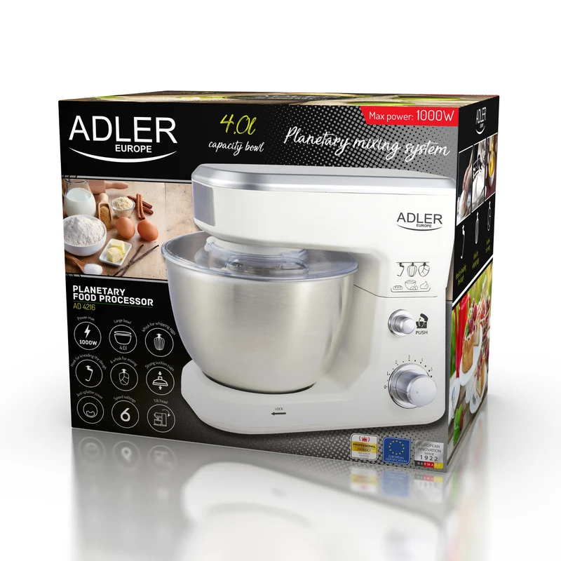 Planetär matberedare 1000W Adler AD 4216 - 6 hastigheter