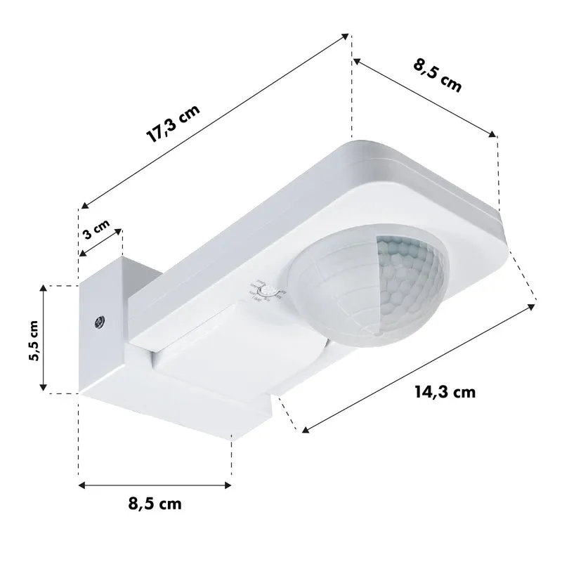 Maclean PIR-rörelsedetektor, infraröd, IP65, max 2000W, MCE243, 2 st