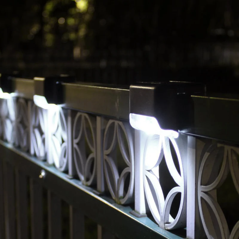8x Maclean solcellsdriven LED-trappbelysning IP44, 4000K, Ni-MH 100 mAh, 80x45x45mm, skymningssensor MCE319