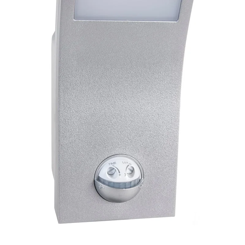 Maclean rörelsesensor LED-lampa, PIR rörelsesensor, silver, 10W, IP54, 750lm, neutralvit (4000K) MCE244 S, 2 st